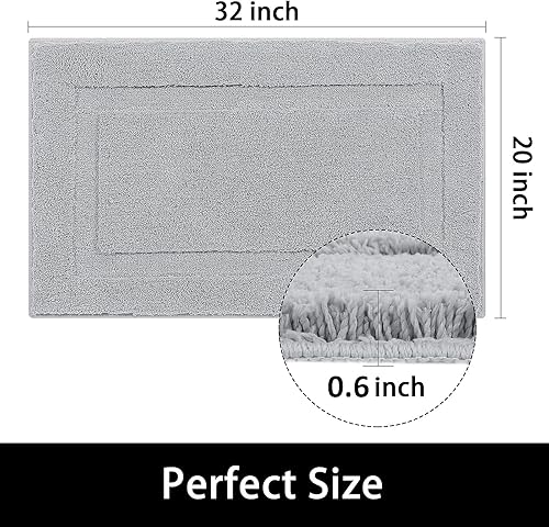 Miniatura 2 de SHACOS Juego de 2 alfombras de baño súper suaves de 20 x 32 pulgadas, tapetes de baño de felpa antideslizantes, tapetes de baño absorbentes para