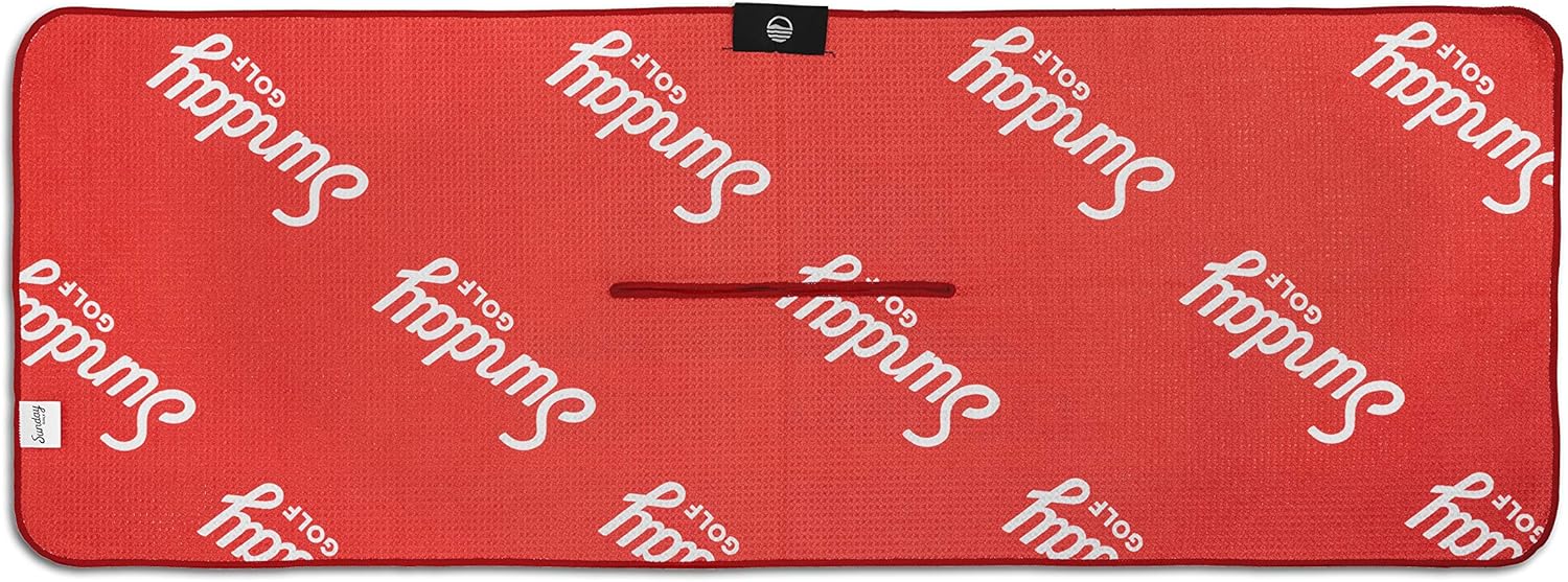 Sunday Golf High Microfiber Golf Towel 14 x 40 inches| Premium Fabric | Waffle Pattern with Center Slit (California Flag) - Image 2