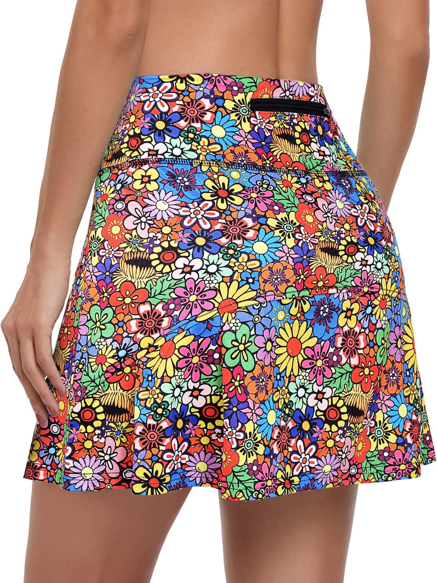 CHICHO Pleated Tennis Skirt for Womens with Pockets Girls 15" High Waist Athletic Skort Skirts for Golf Workout