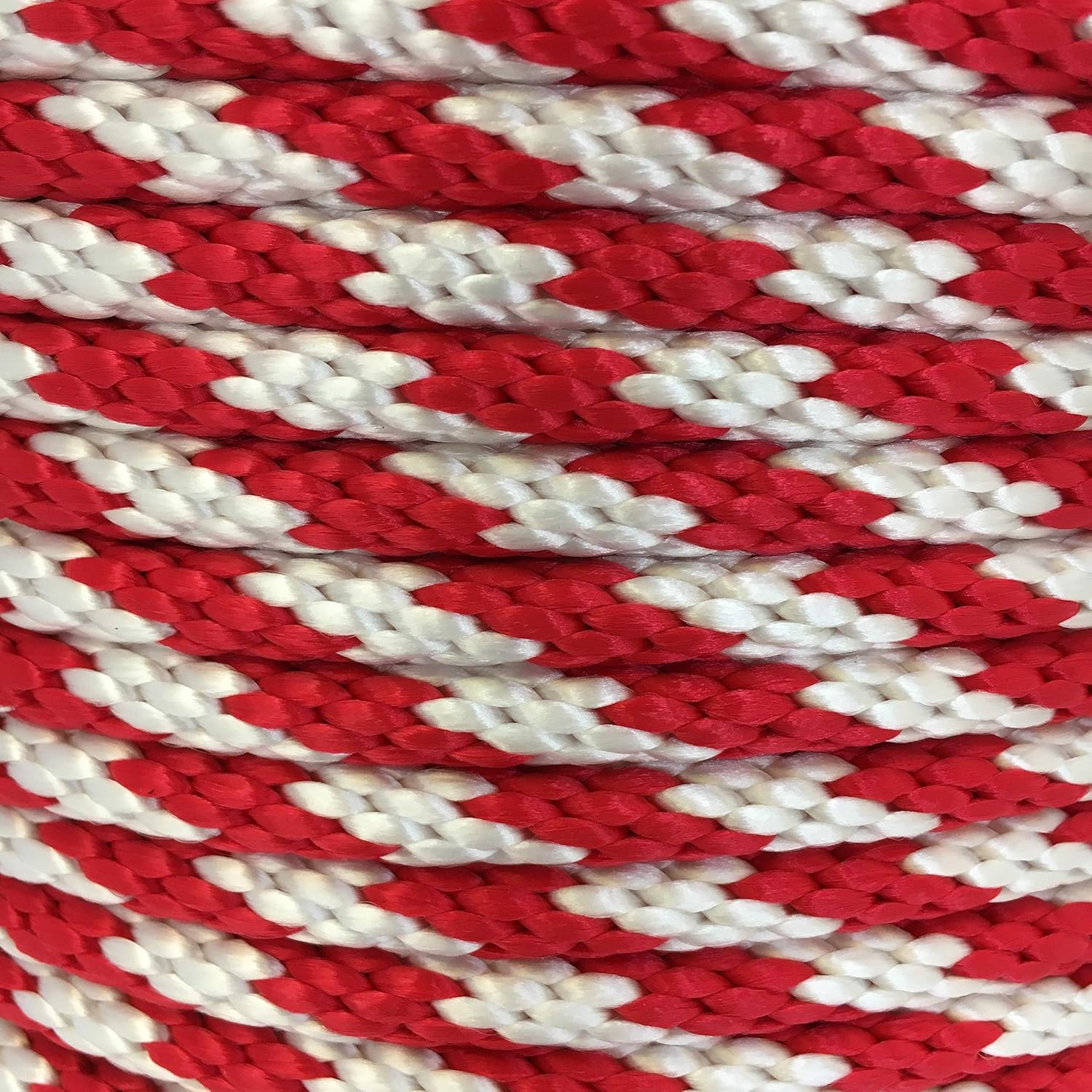 Derby Rope 1/2" x 300' Solid Braid Multifilament Utility Propylene Rope, All Purpose MFP, Soft Touch Equestrian Derby Rope, Cord for Crafts Sports, Landscaping, Horse Tack, Pets & Décor, Red and White