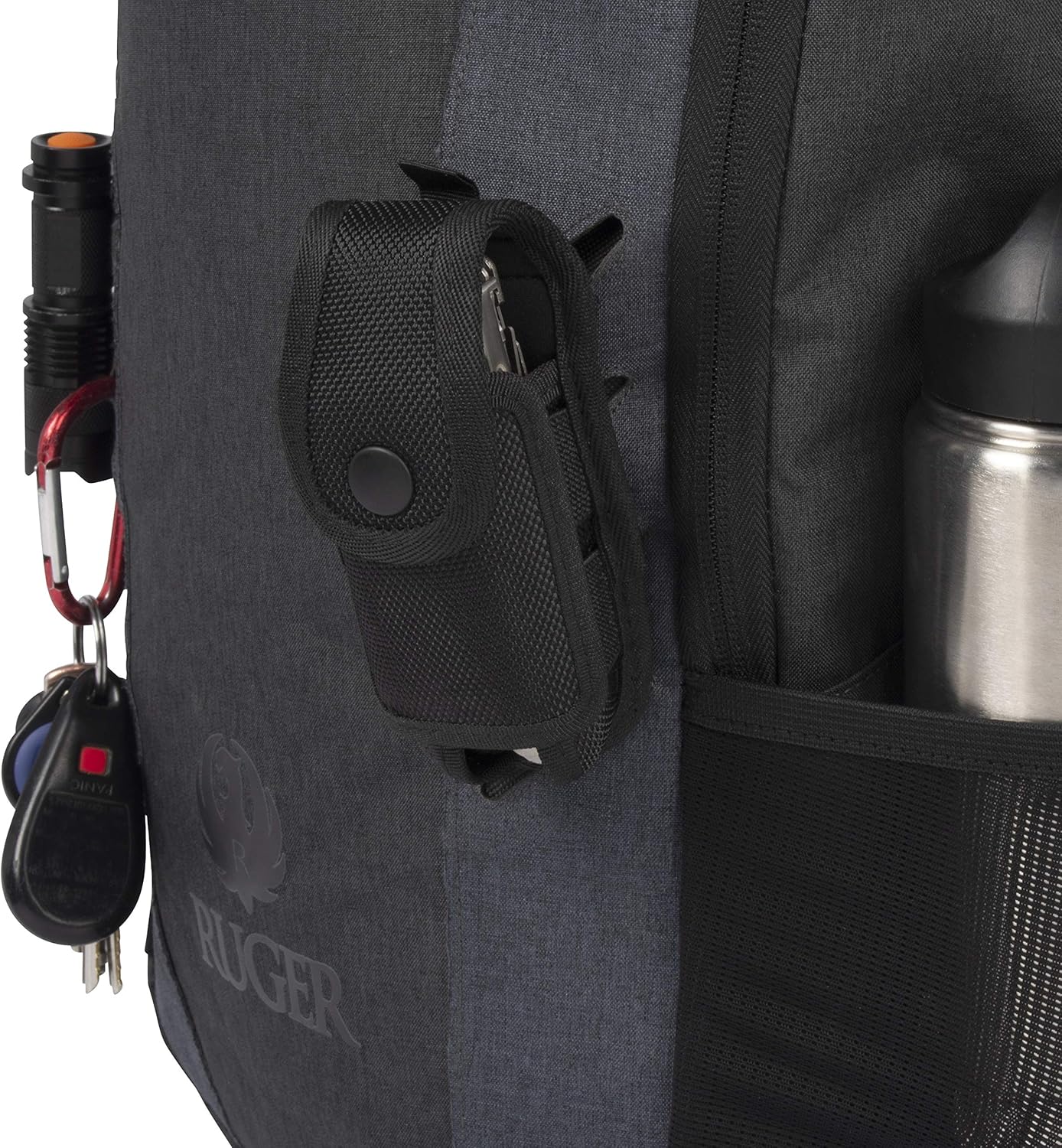 Allen Company Ruger Pima Tactical Backpack with Lockable Concealed Carry, Customizable Die-Cut MOLLE System, 11.5 L x 6 W x 21 H inches, 1449 cu.in. (23.7 liters), Heather Black/Gray : Sports & Outdoors