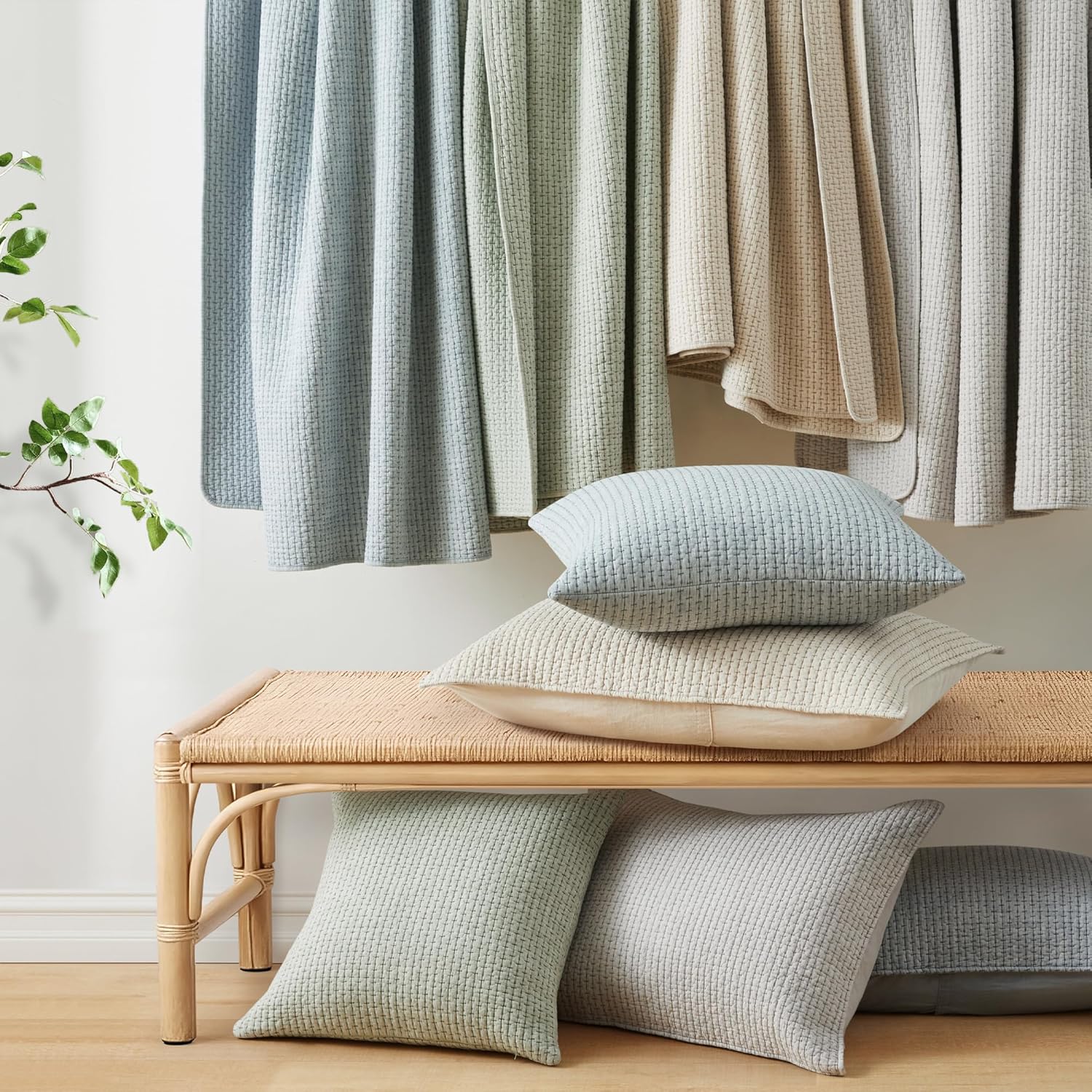 Levtex Home - Pick-Stitch Artisan Grey Quilt Set - Full/Queen Quilt (88x92in) and 2 Standard Shams - Textured - Reversible - Cotton | Textured, Pick-Stitch