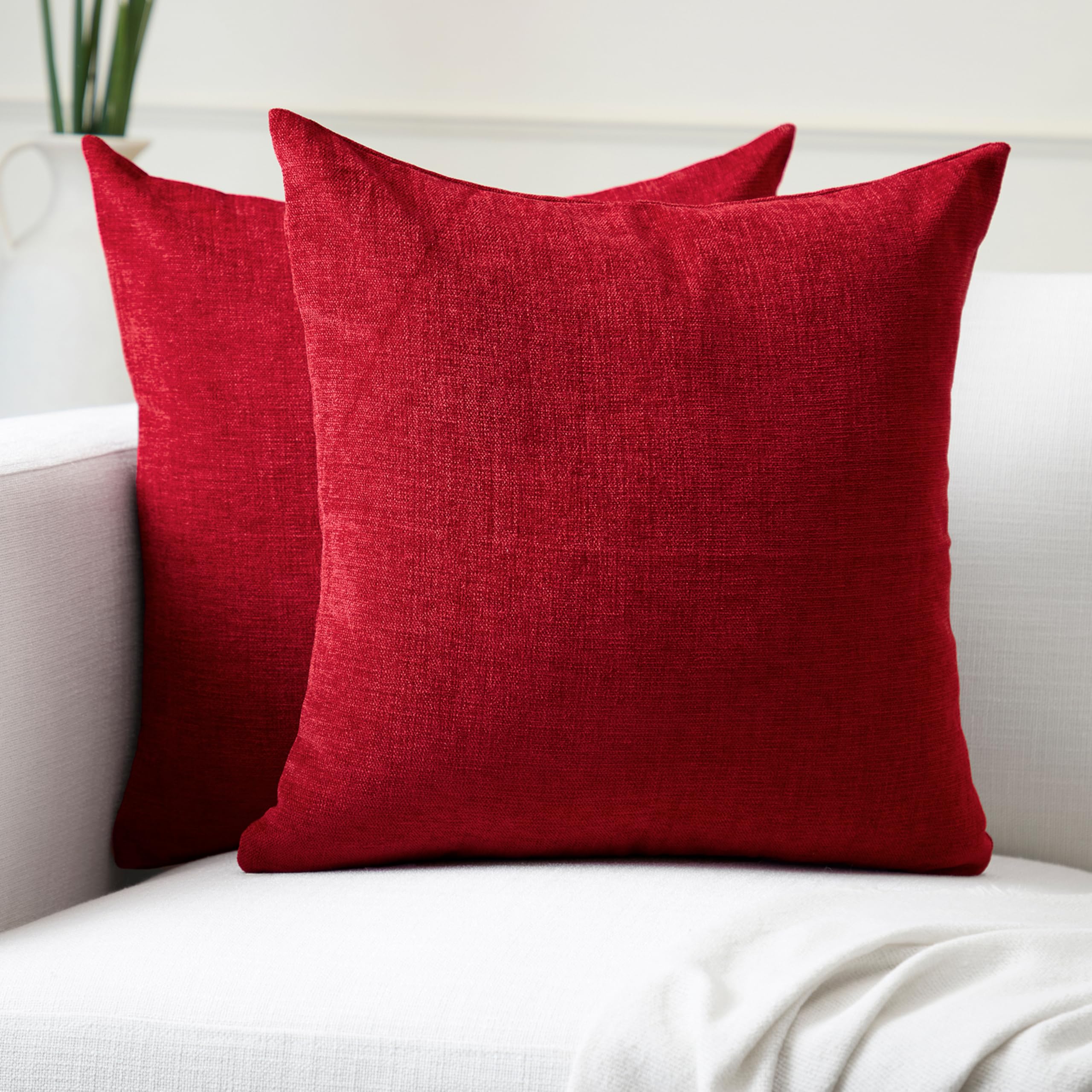 Amazon.com: Encasa XO Chenille Throw Pillow Covers, No Inserts 24