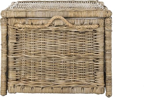 Miniatura 12 de happimess HPM9001C Caden - Maletero de mimbre de 30 pulgadas, plegable para almacenamiento plano, gris ratán-Kubusoft, costero para oficina,