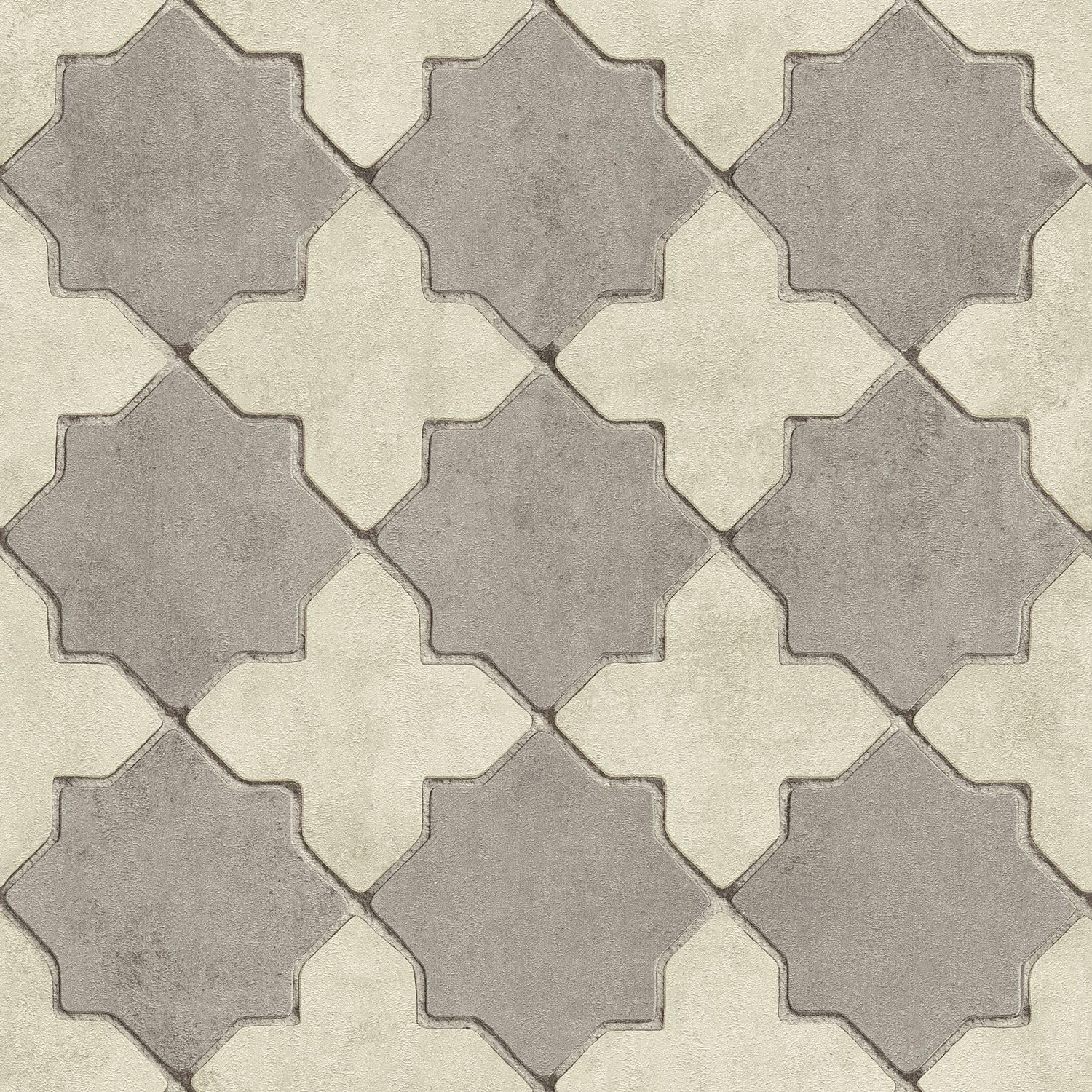 Papier peint géométrique gris Profhome 374215-GU intissé 5,33 m2