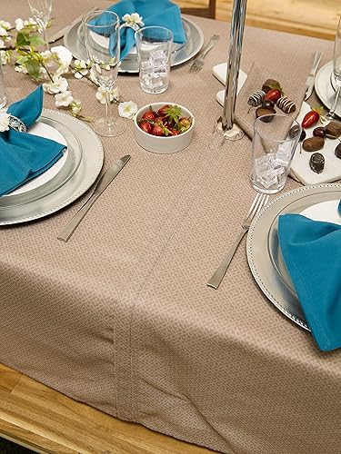 Miniatura 2 de DII Colección de mesa para interiorexterior con agujero para sombrilla con cremallera, lavable a máquina, celosía tonal, mantel, 60 pulgadas