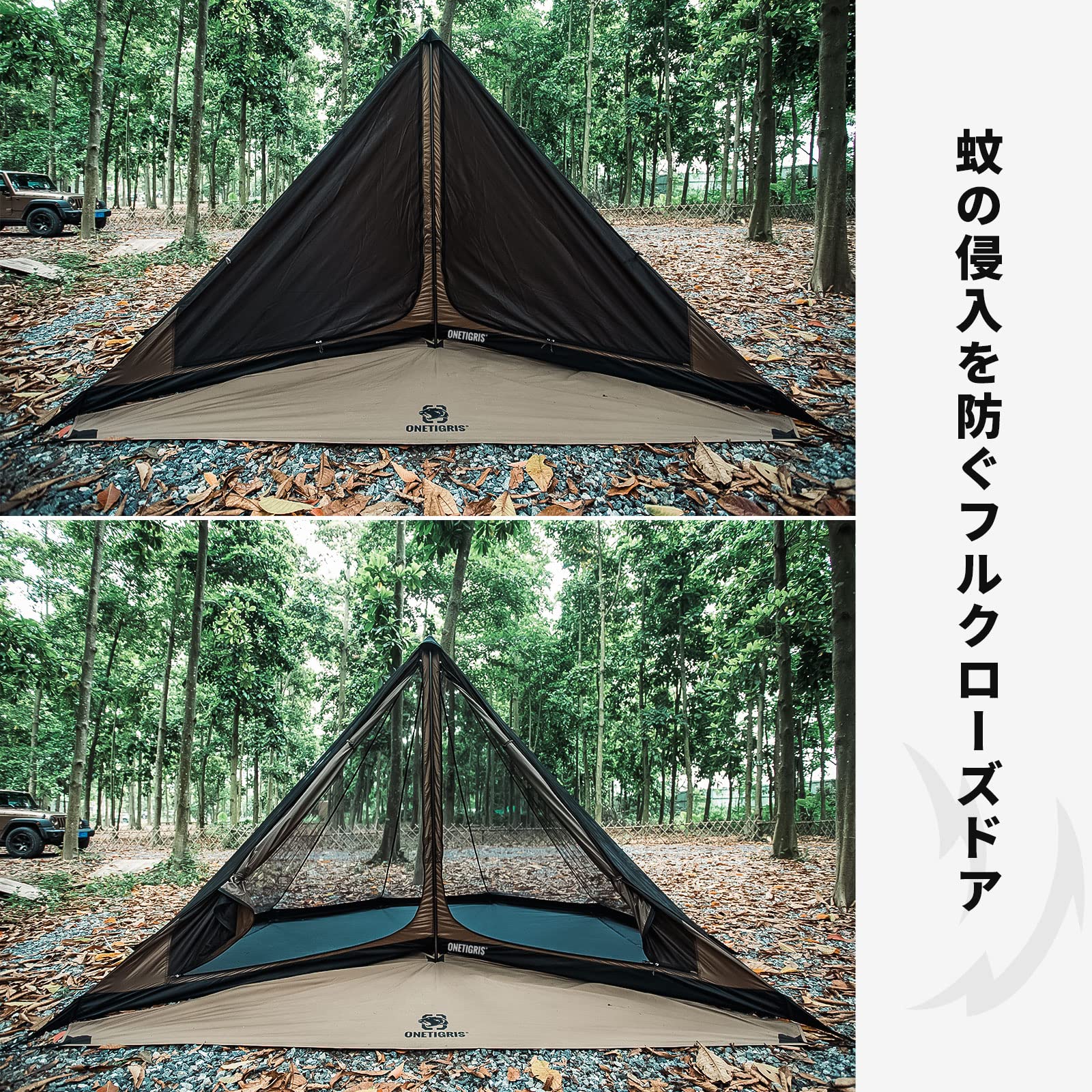 OneTigris NORTHGAZE Tipi Zelt für 2-4 Personen Outdoor Camping Zelt mit Stove Jack 4 Jahreszeiten Zelt