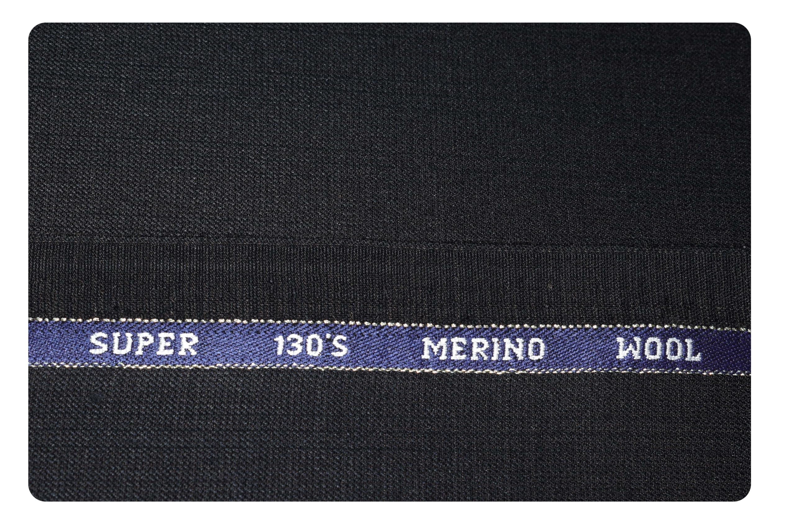 arvind Men's Super 130's Merino Wool Checkered Unstitched Trouser Fabric (YQ64Z1, Brown Black)-picture-34