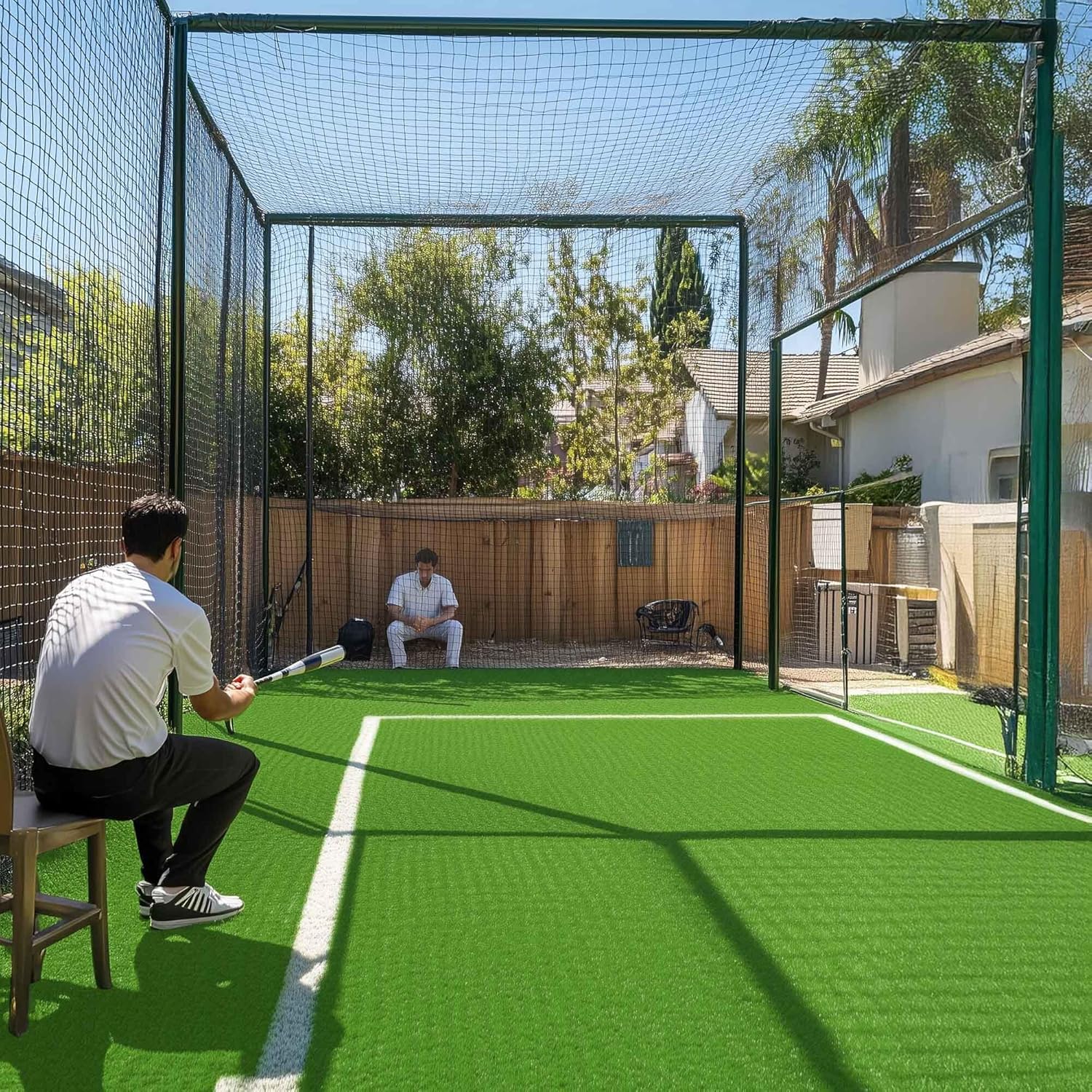 Yescom Batting Cage Synthetic Turf Field Artificial Grass Rug for Indoor Batting Tunnel Baseball & Softball 0.4" Pile Height(650Sq.Ft-65'x5'x2P)