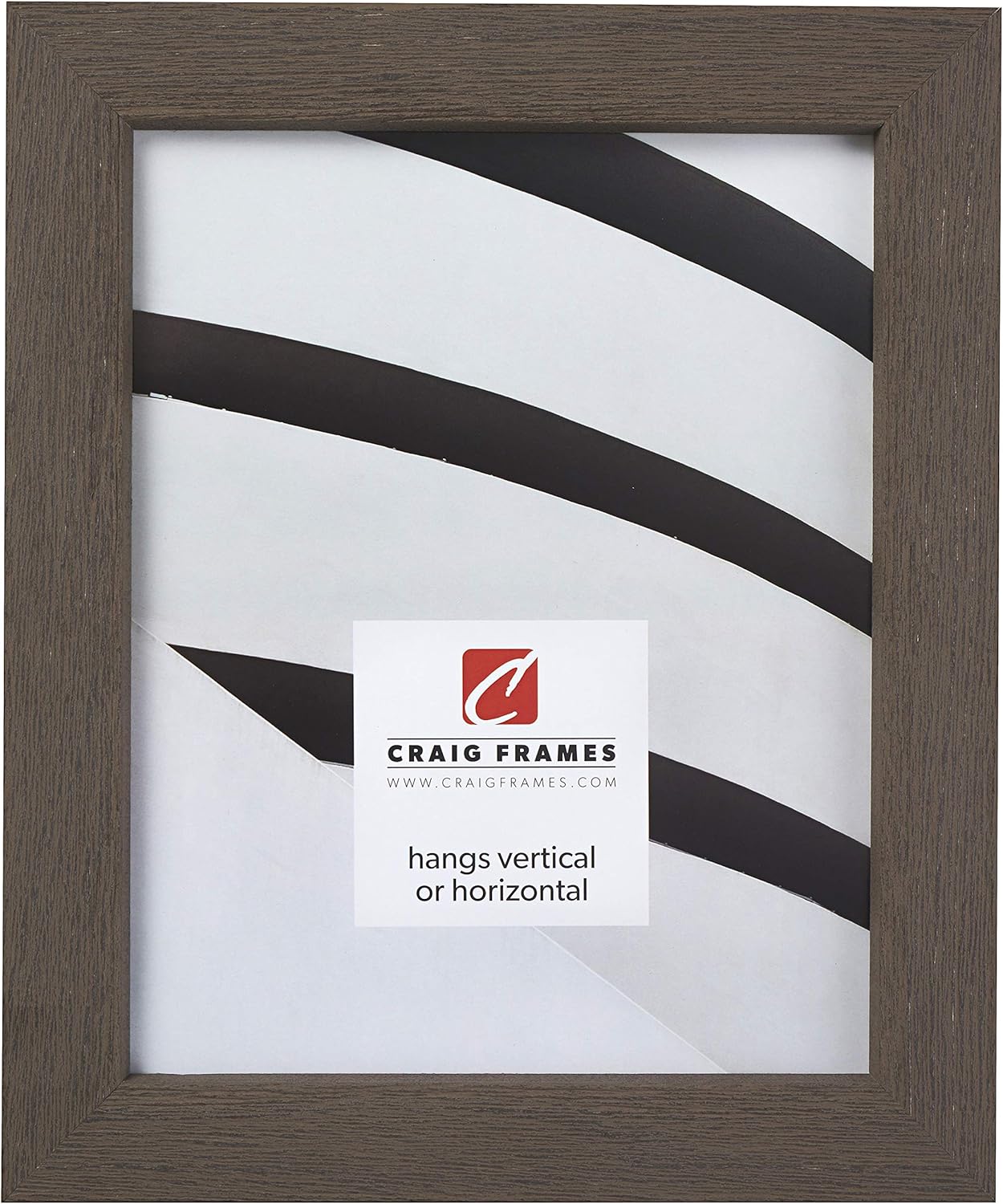 Craig Frames Gesso, Gray Plain Wooden Picture Frame, 5 by 7-Inch