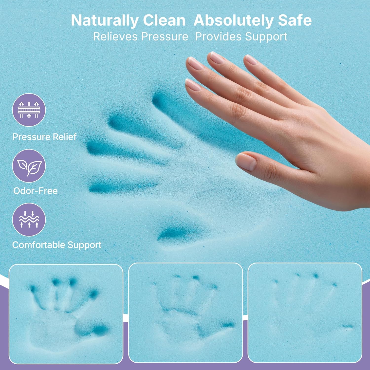 5 Inch Dual-Layer Full Size Memory Foam Mattress Topper - 2" Firm Foam & 1" Gel Memory Foam and 2" Ultra Soft Pillow Top Mattress Pad Cover, Medium Firm Support, Snow White