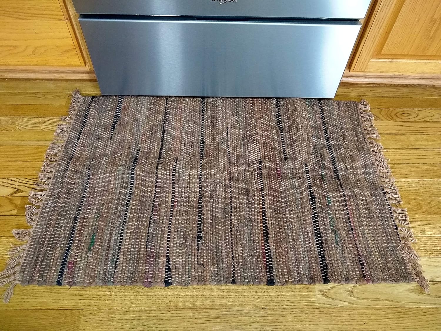 Handmade Tobacco Cotton Reversible Rectangular Rug 24" x 36"
