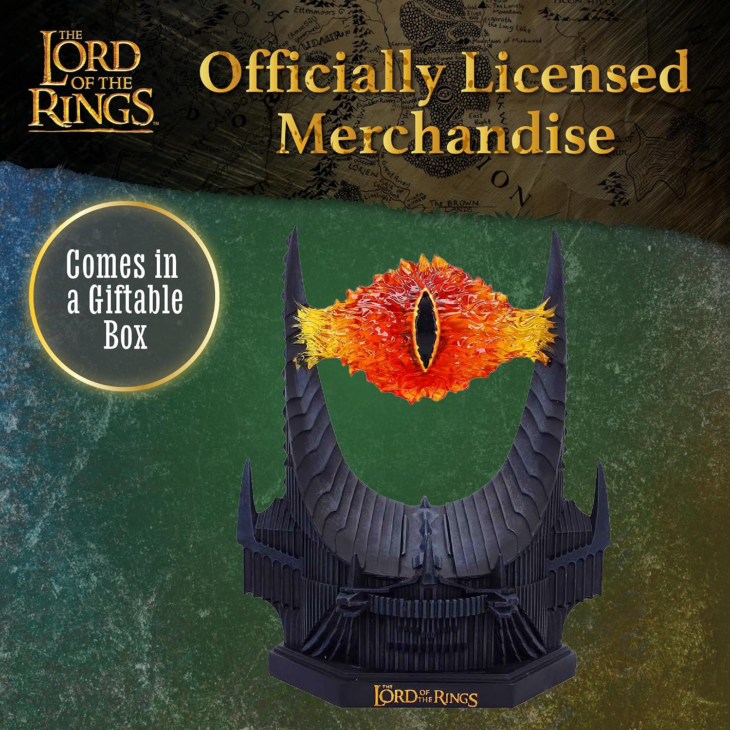 Nemesis Now Lord of the Rings Eye of Sauron Lamp 21.5cm - Official LOTR Light-Up Collectible, Mordor Barad-dûr Decor, Fantasy LED Desk Lamp, for Fans