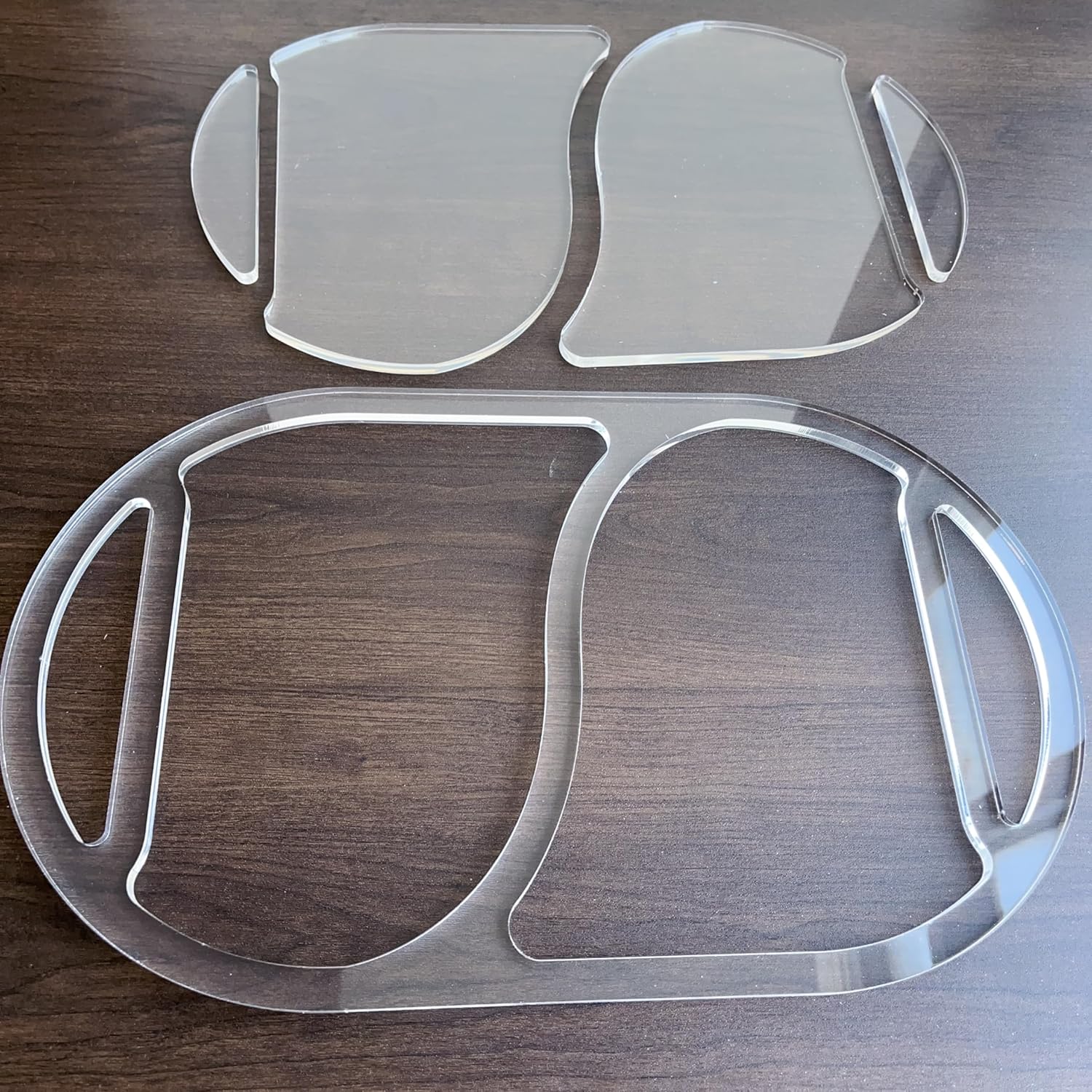 Oval 2 Section Valet Tray Router Template, Clear Acrylic Router Jig, Woodworking Template, Craft Template