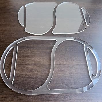 Oval 2 Section Valet Tray Router Template, Clear Acrylic Router Jig, Woodworking Template, Craft Template
