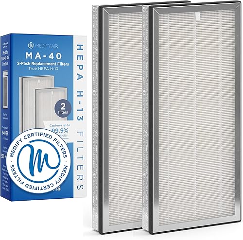 Medify Air MA-40 Purificador de aire de grado médico True HEPA H13 Filtro de reemplazo genuino (ME-40, 2 paquetes)...