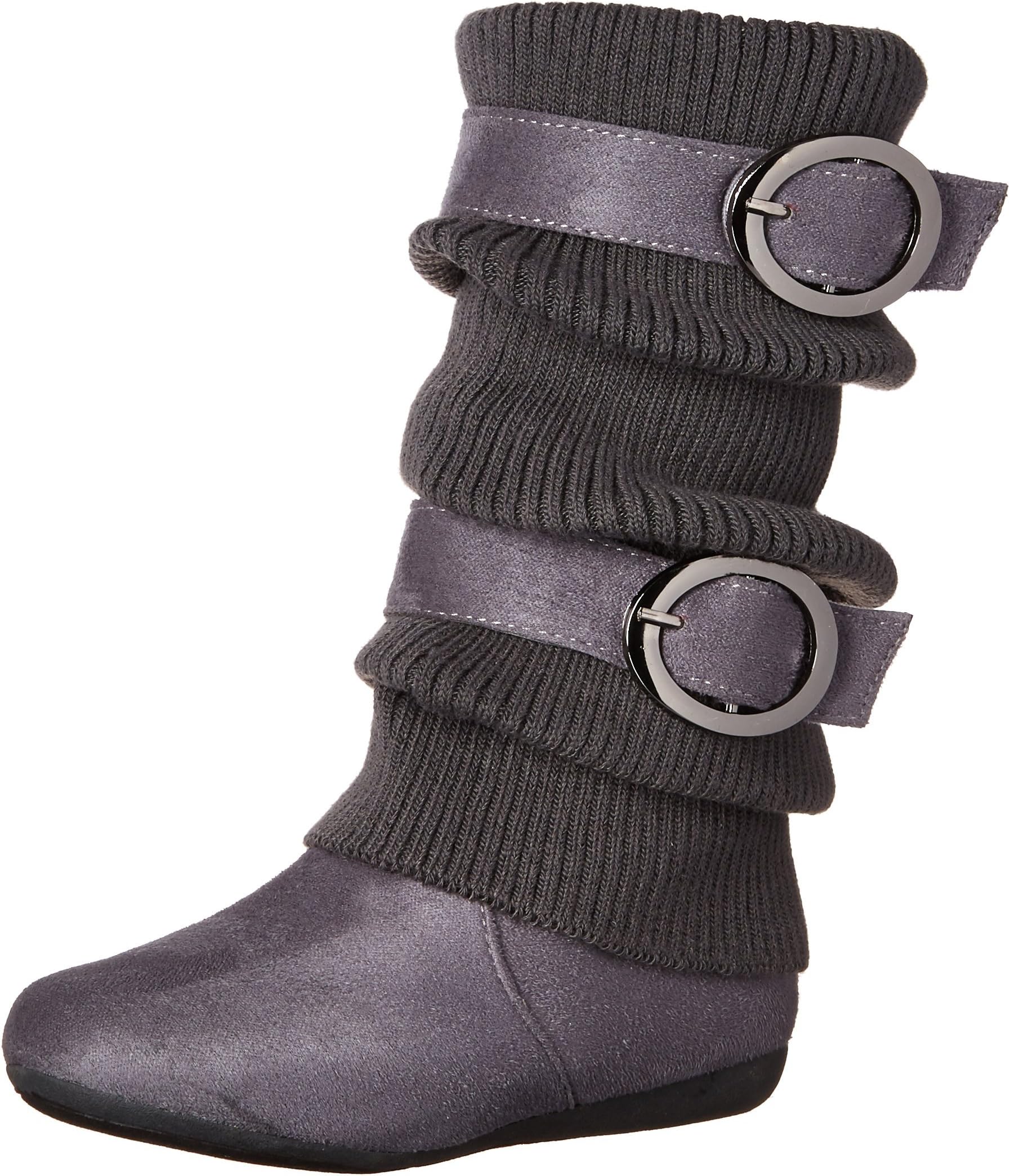 Lucky Top Girls Bank-21K Slouch Double Buckle Suede Boots with