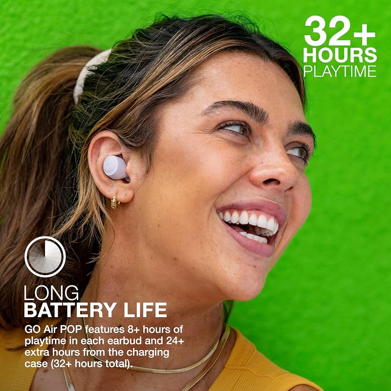 JLab, Go Air Pop, True Wireless Earbuds, Bluetooth 5.1, Dual Connect, IPX4, EQ3 Sound Settings, Lilac image 4