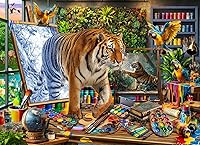 Vista 14 de Rompecabezas difíciles para adultos de 1000 piezas: rompecabezas de ilustraciones de pavo real, rompecabezas difícil desafiante e imposible