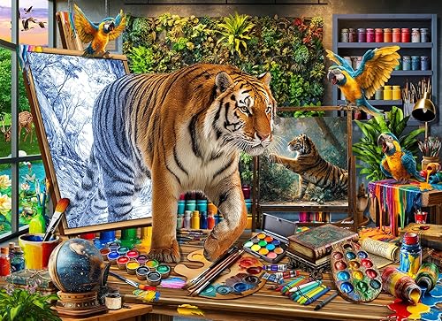 Miniatura 14 de Rompecabezas difíciles para adultos de 1000 piezas: rompecabezas de ilustraciones de pavo real, rompecabezas difícil desafiante e imposible para