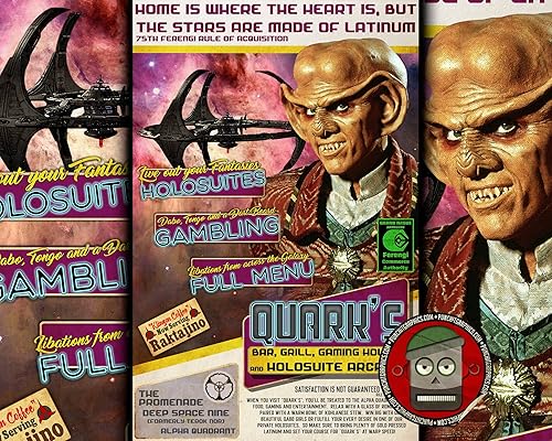 Miniatura 3 de Deep Space Nine Quark's Bar - Impresión artística original vintage de 11 x 17 pulgadas, regalo para fanáticos de los ovnis, divertido, humor, arte,
