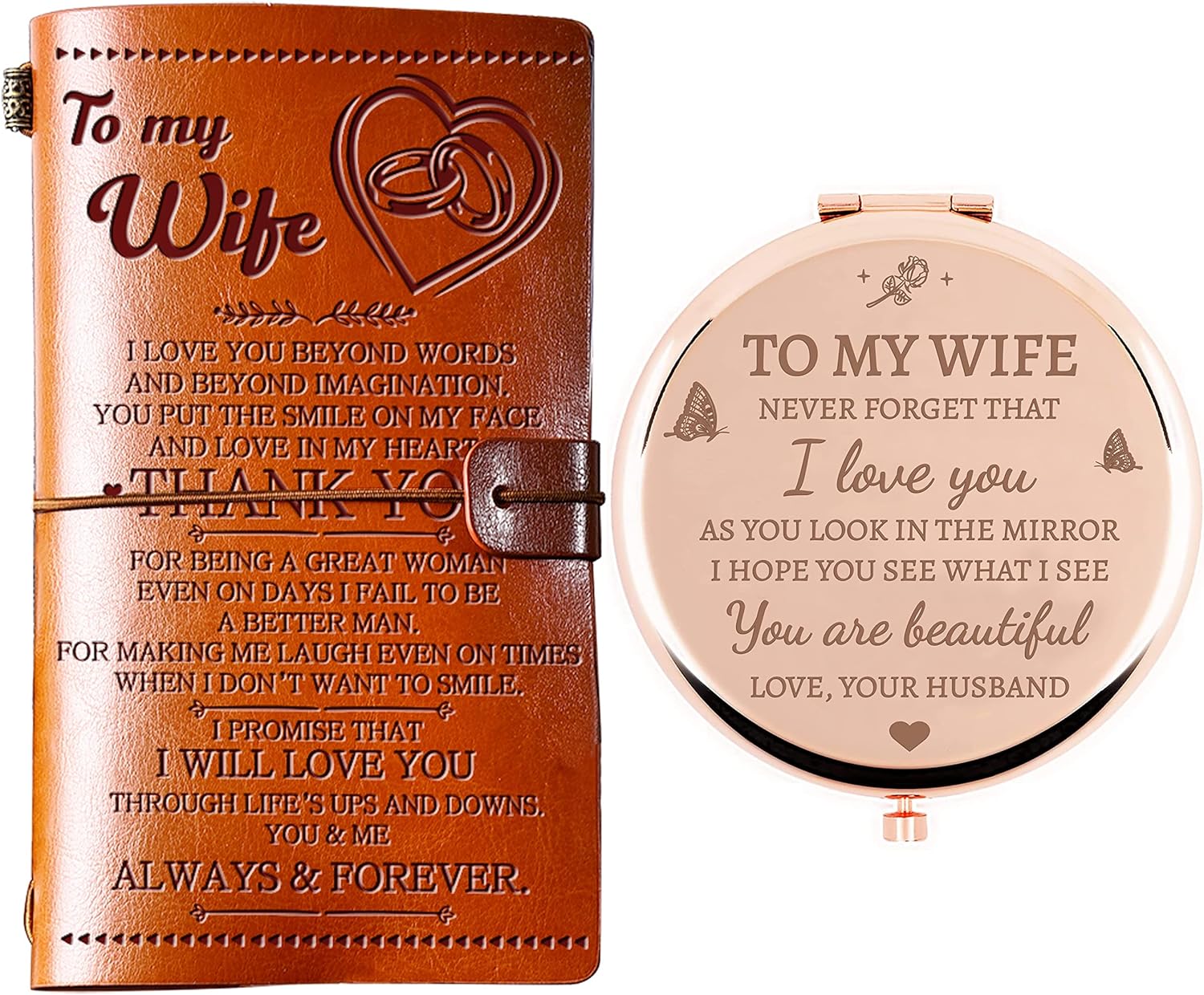 Amazon.com : Wife Gifts from Husband, Wife Leather Journal and Wife ...