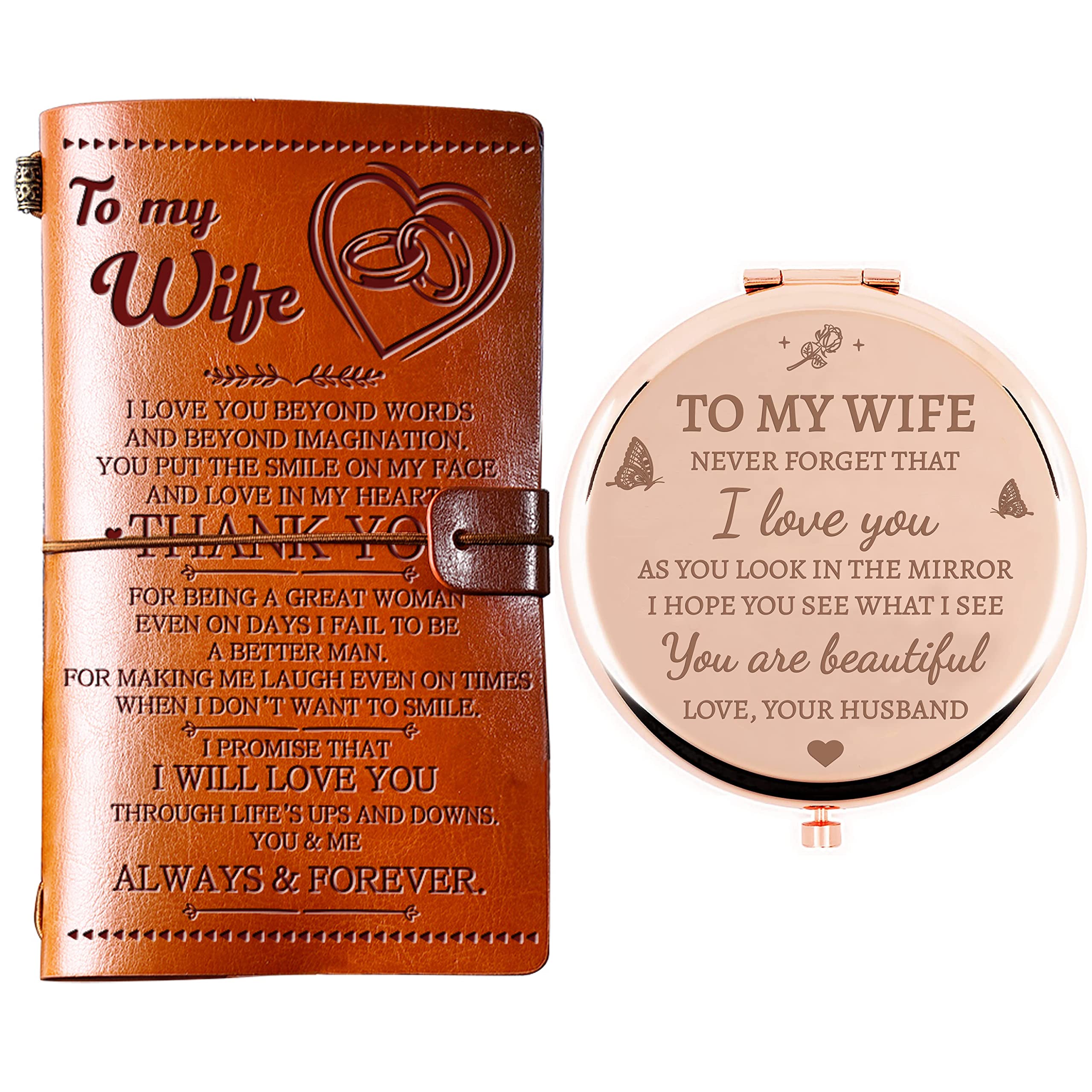 Wife Gifts from Husband, Wife Leather Journal and Wife
