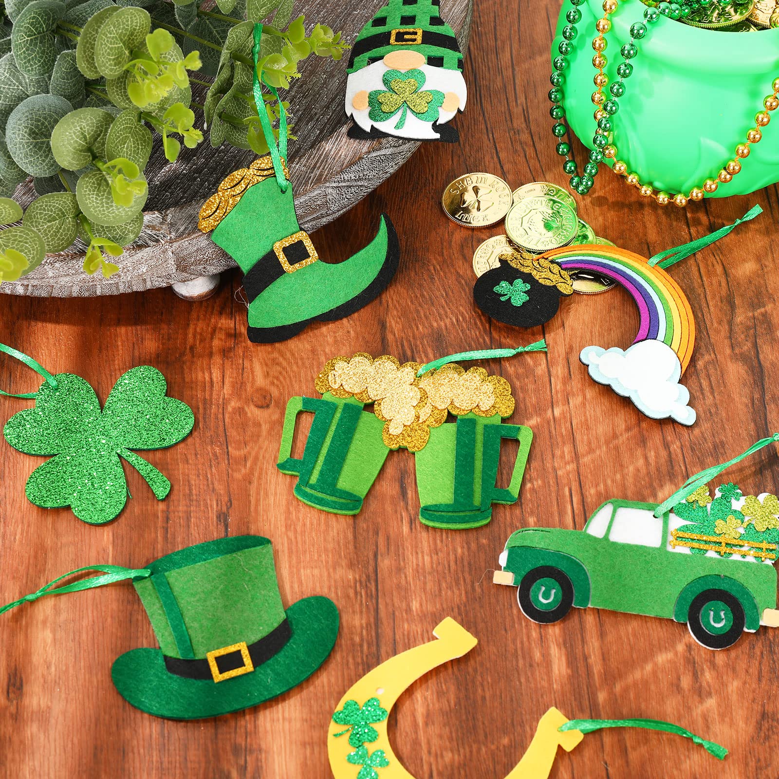 12 Decoraciones De Trébol Del Día De San Patricio, Guirnalda Colgante De  Cumpleaños De Lucky One,, image size:1600x1600