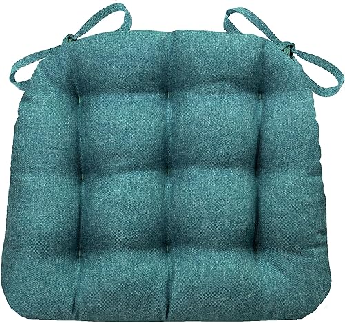 Miniatura 1 de Barnett Home Decor Hayden - Cojín para silla de comedor turquesa con lazos, tamaño estándar, reversible, cojín de relleno de espuma de látex,