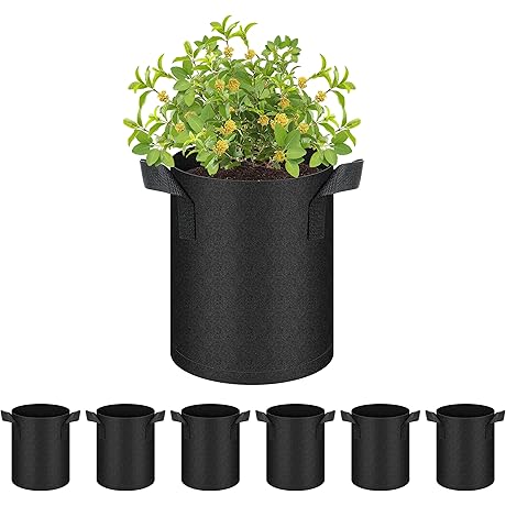 HealSmart 1 Gallon Fabric Pots, Exceptional Plants Growth in Nonwoven Breathable Containers