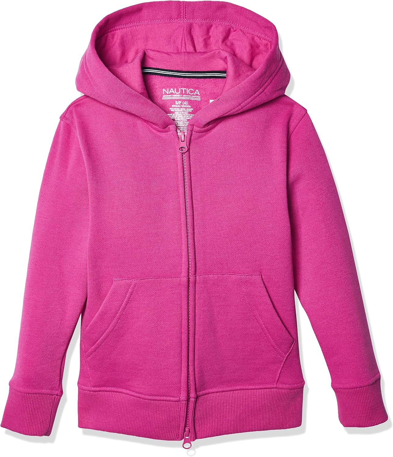 Nautica boys Long Sleeve Sensory-friendly Fleece Full Zip Hoodie
