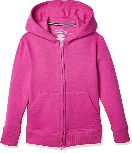 Nautica Boys' Little Sensory-Friendly Soft Full-Zip Hoodie Sweatshirt, Rose