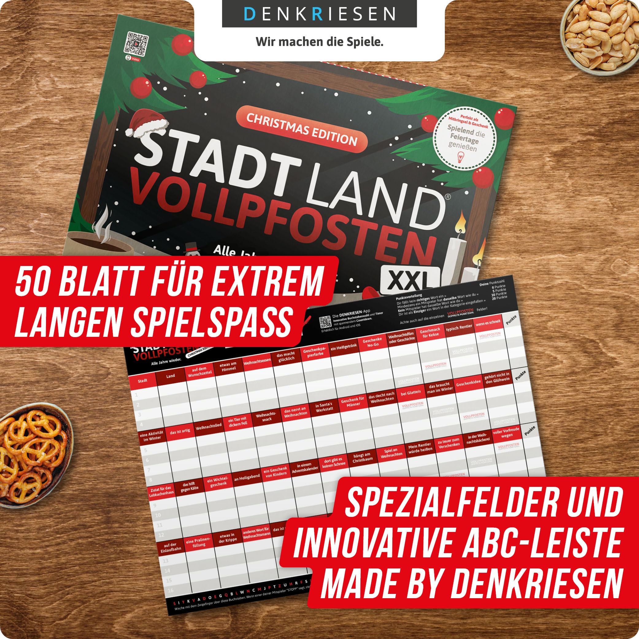 DENKRIESEN - Stadt Land Vollpfosten® Christmas Edition - 'Alle Jahre Wieder' - A3, Multicoloured, DIN A3 - Image 4