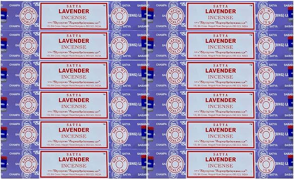 Satya Nag Champa Lavender Incense Sticks, 12 Count
