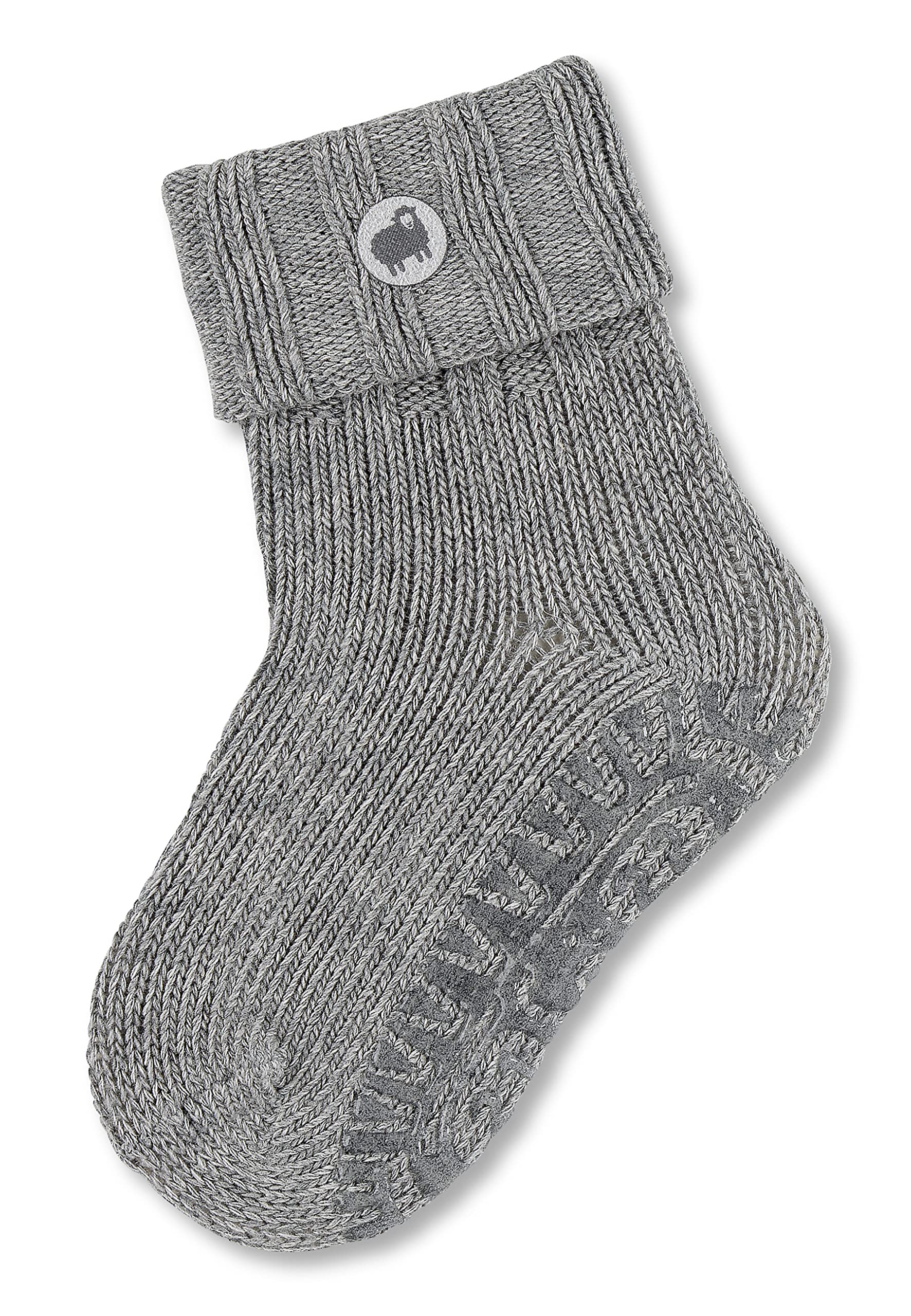 Sterntaler Fli Fli Wolle - Unisex Fliesen Flitzer mit Umschlag - Stoppersocken mit Wolle - hautsympathische Socken - Baby und Kinder Strümpfe mit Anti-Rutsch-Sohle