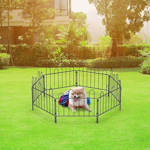 Miniatura 2 de Valla decorativa de jardín, total de 10 pies de largo x 20 pulgadas de alto, borde de valla de jardín de alambre inoxidable sin excavación, cercas