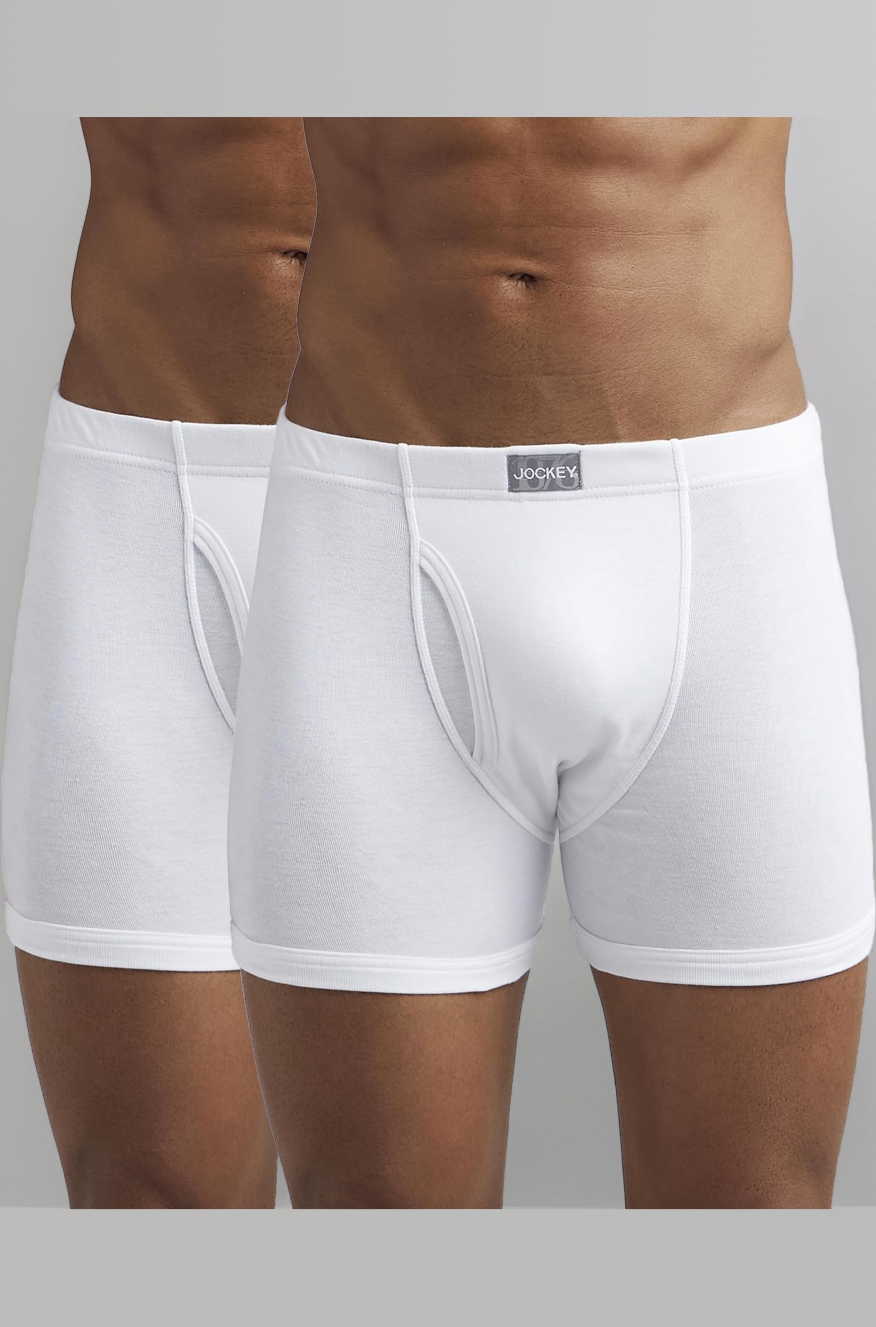 8008 Men's Super Combed Cotton Rib Solid Boxer Brief with Ultrasoft Concealed Waistband (Pack of 2)