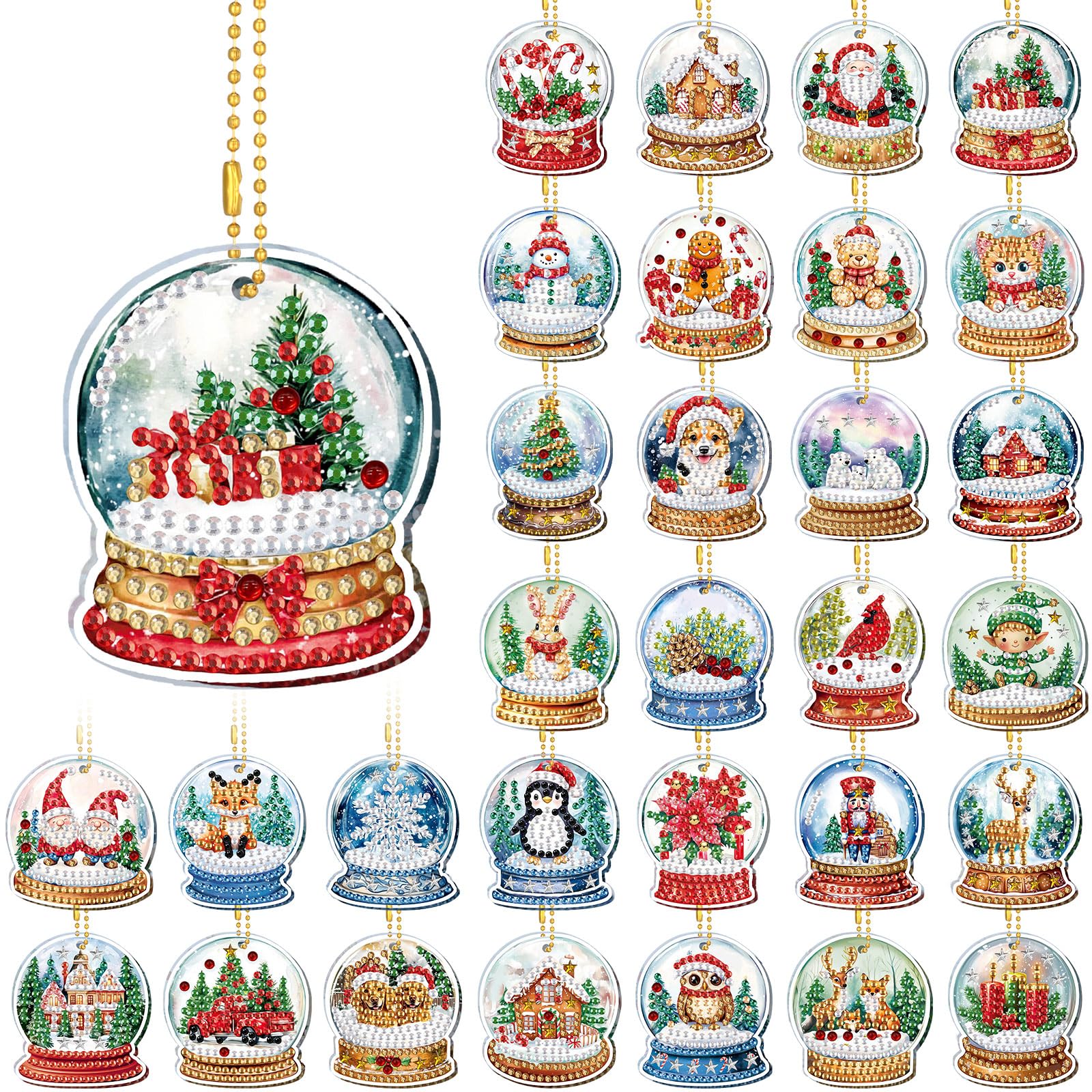 Porte-clés de Noël WILLBOND en cristal à offrir en souvenir de fêtes aux invités