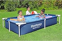 Vista 7 de Bestway Steel Pro - Piscina rectangular de 87 pulgadas x 59 pulgadas x 17 pulgadas con marco de metal sobre el suelo, para exteriores, color azul