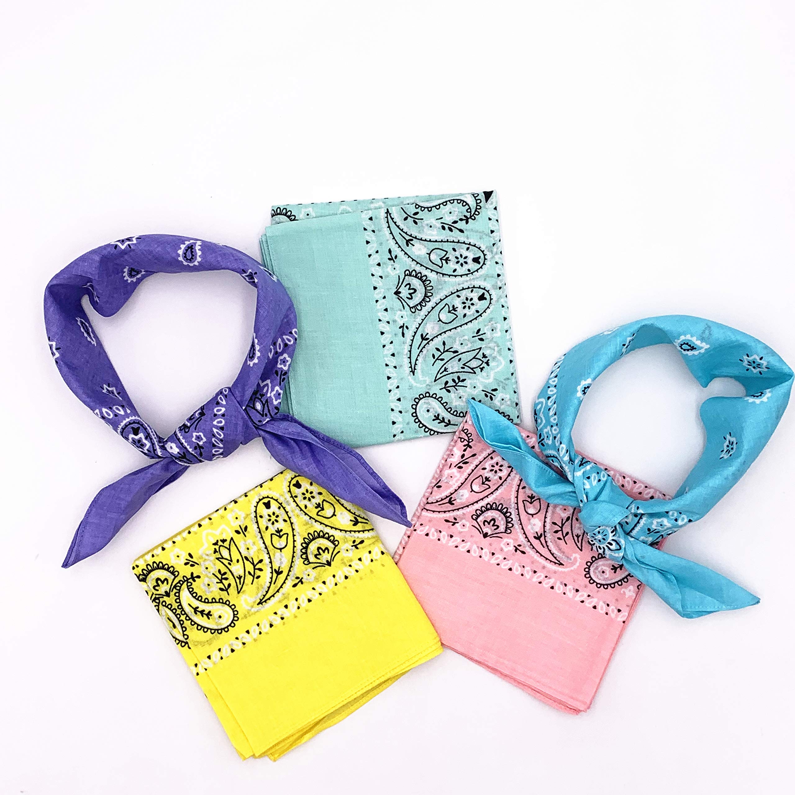 12 Stück Bandana 100% Baumwolle Custom Fashion Paisley Design Multifunktional Outdoor Quadratisch Taschentuch - - Groß