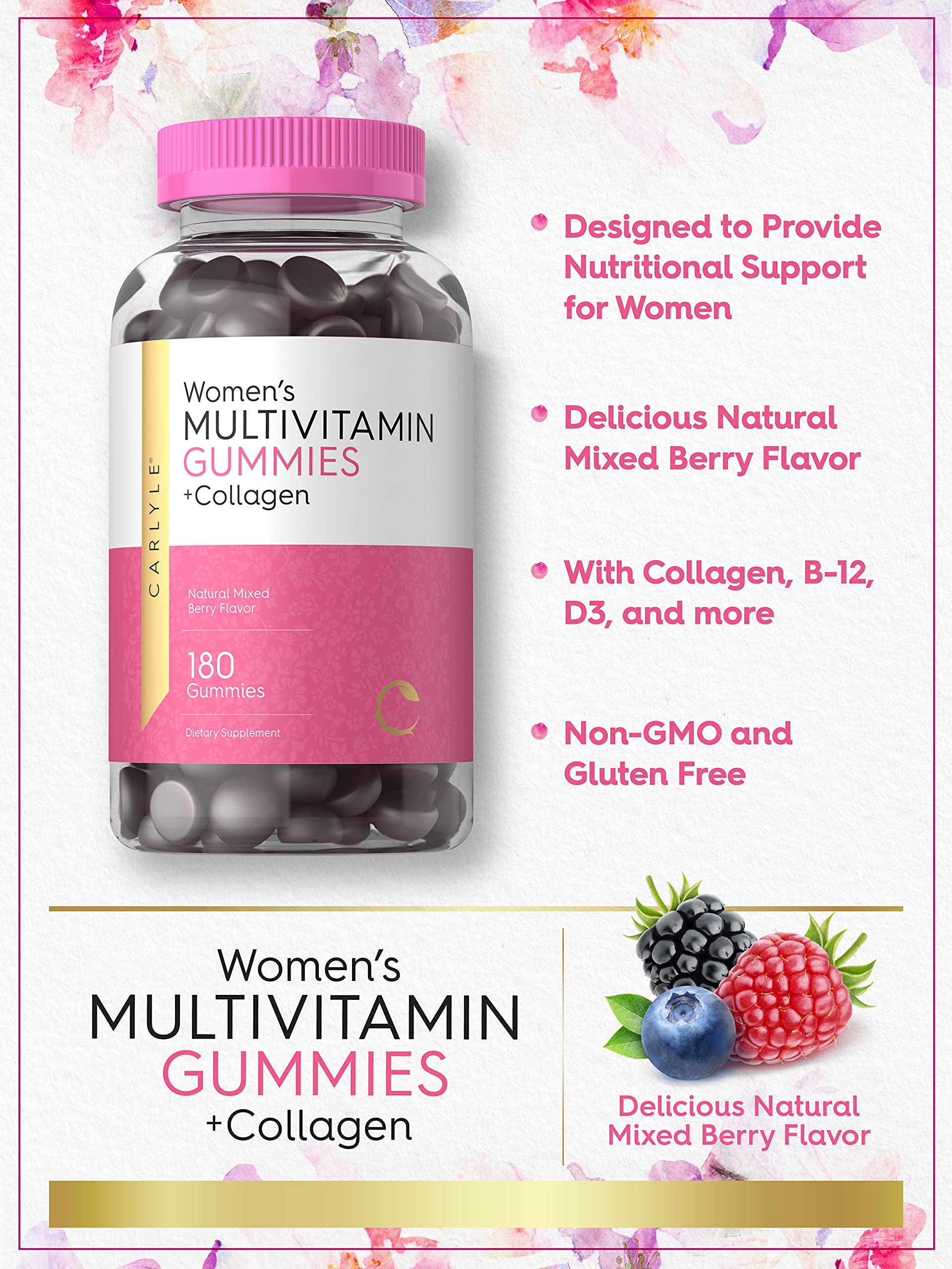 Buy Women's Multivitamin Gummies 180 Count Mixed Berry Flavor