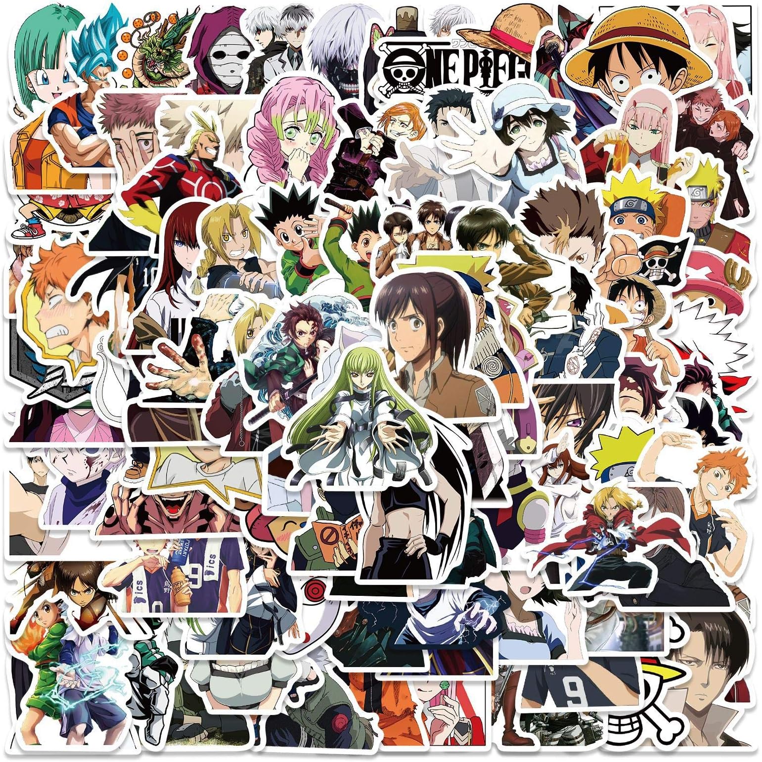 100Pcs Various Anime Characters Stickers Water Bottles Laptop Phone Skateboard Scrapbooking Journals Car Japanese Manga Stickers Vinyl Waterproof Stickers Pack for Teens Kids Adults Children Boys