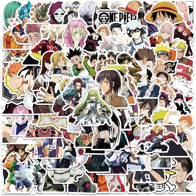 100Pcs Various Anime Characters Stickers Water Bottles Laptop Phone Skateboard Scrapbooking Journals Car Japanese Manga Stickers Vinyl Waterproof Stickers Pack for Teens Kids Adults Children Boys