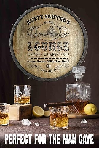 Vista 25 de THOUSAND OAKS BARREL CO. Personaliza el letrero de un cuarto de barril con cócteles de gato negro, barril de vino hecho de madera de roble de alta