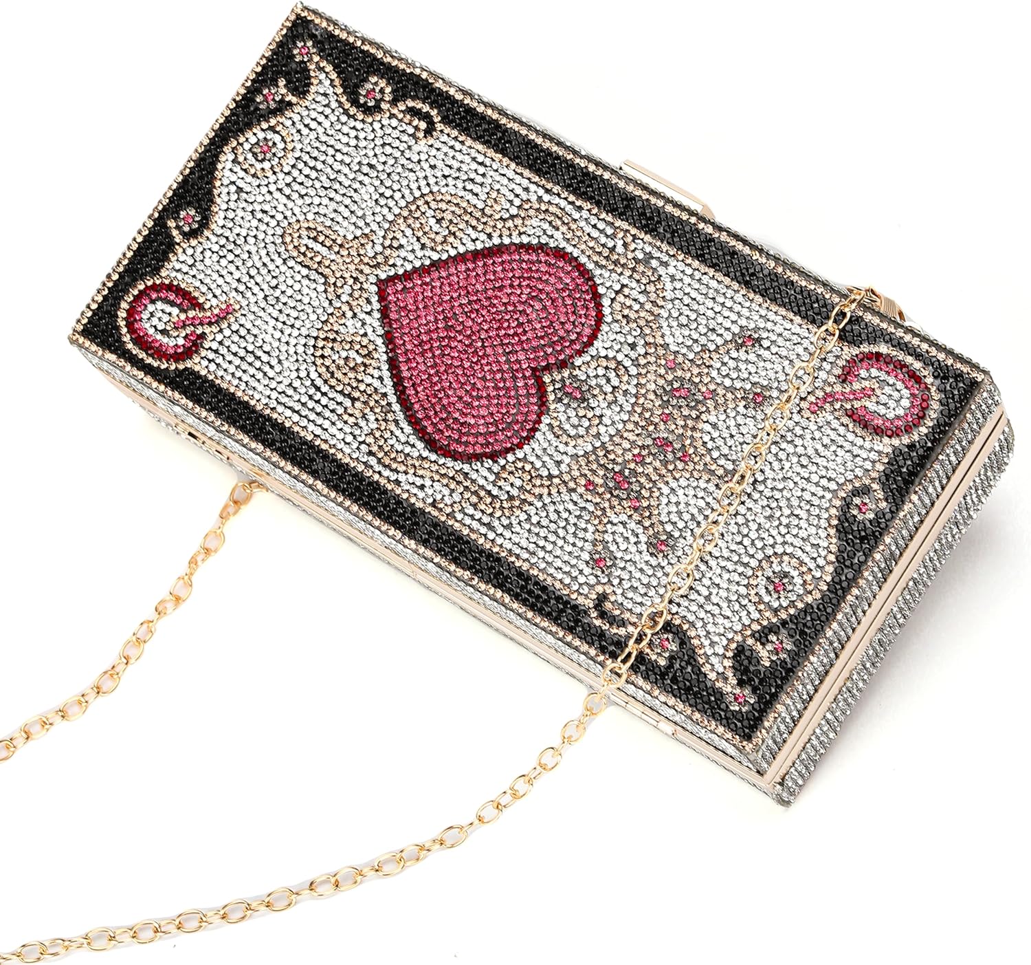 pearl&she Diamond Women Evening Handbags Purse Minaudiere Clutch Bag,Stack of Cash Dollars Crystal Clutch Purses - Image 7