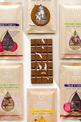 Miniatura 5 de Urth Essence Barras de chocolate veganas sin azúcar  Chocolate Keto  Chocolate sin lácteos  Alimentos aptos para dieta cetogénica  Regalos veganos