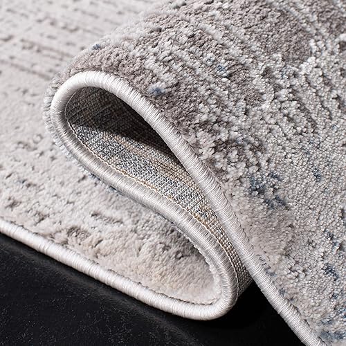 Miniatura 89 de SAFAVIEH Craft Collection - Alfombra cuadrada de 6 pies 7 pulgadas, gris y azul, diseño abstracto moderno, no desprende pelusa y de fácil cuidado