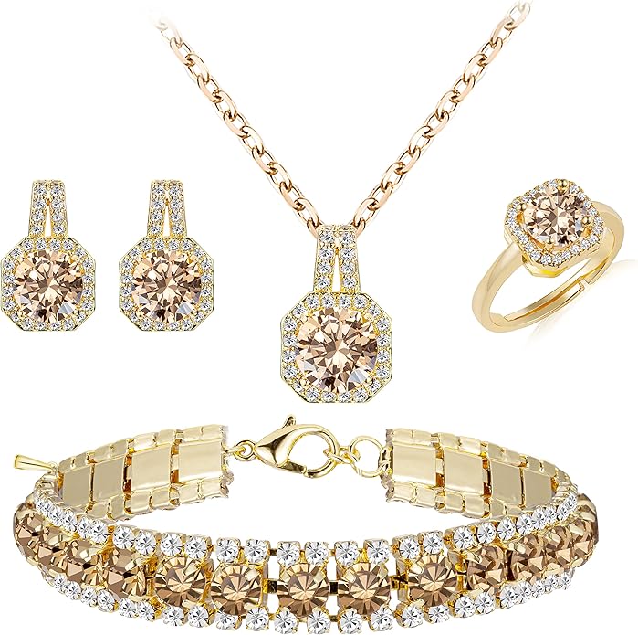 Cubic Zirconia Wedding Jewelry Sets for Bride Bridesmaid
