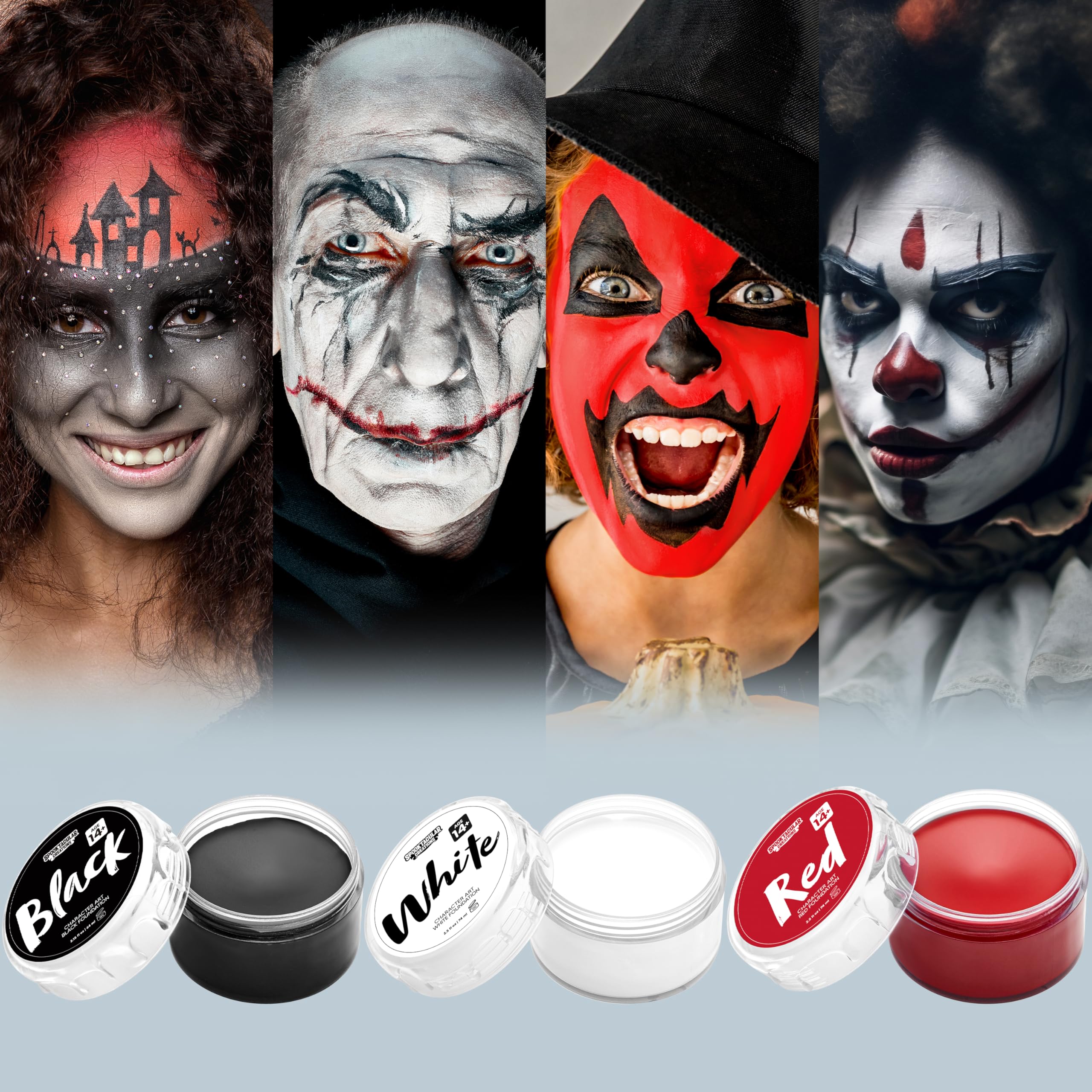 Body and face paint Kit, Set di trucchi per bambini, 12 colori per il trucco, trucco per bambini, set da trucco con 18 stencil, Halloween, carnevale, compleanno, festa, trucco per bambini