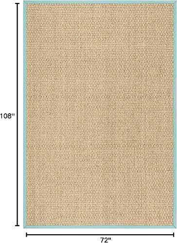 Vista 500 de Safavieh NF114A Natural Fiber Collection - Alfombra de fibras naturales de patrón trenzado, varios colores (5 x 8 pies), Fibras naturales, azul